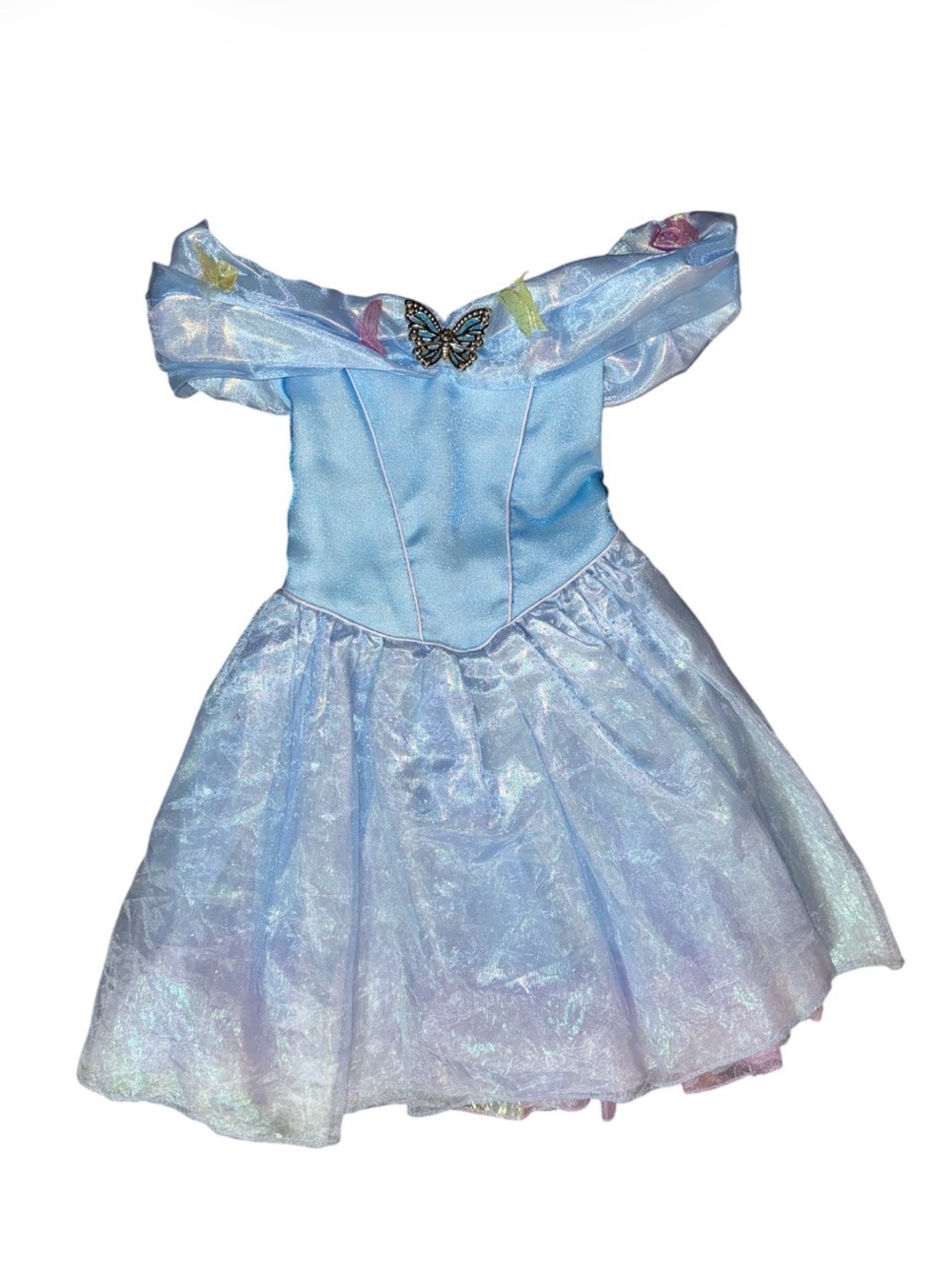 Girls Light Blue Butterfly Princess Costume Dress Size 4-6